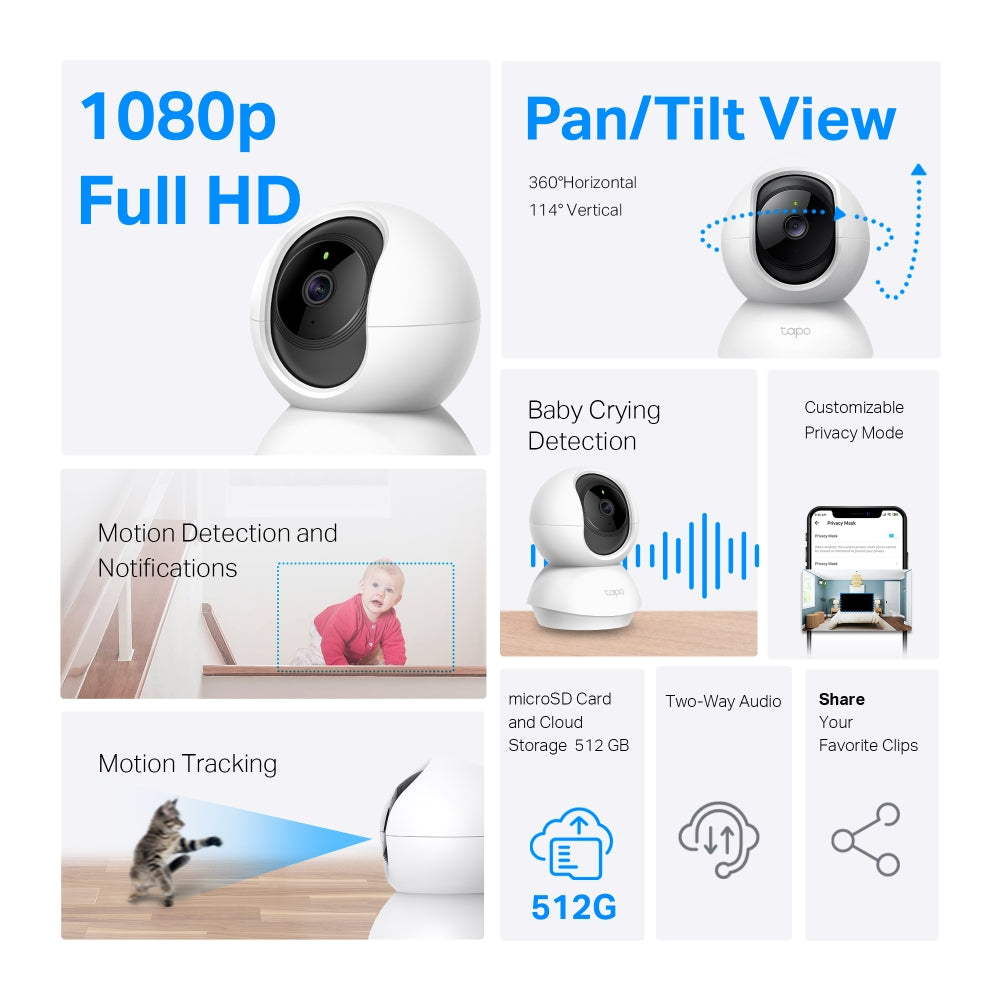 Tapo C200C - 1080P 旋轉式 Wi-Fi 攝影機 Pan/Tilt Security Wi-Fi Camera